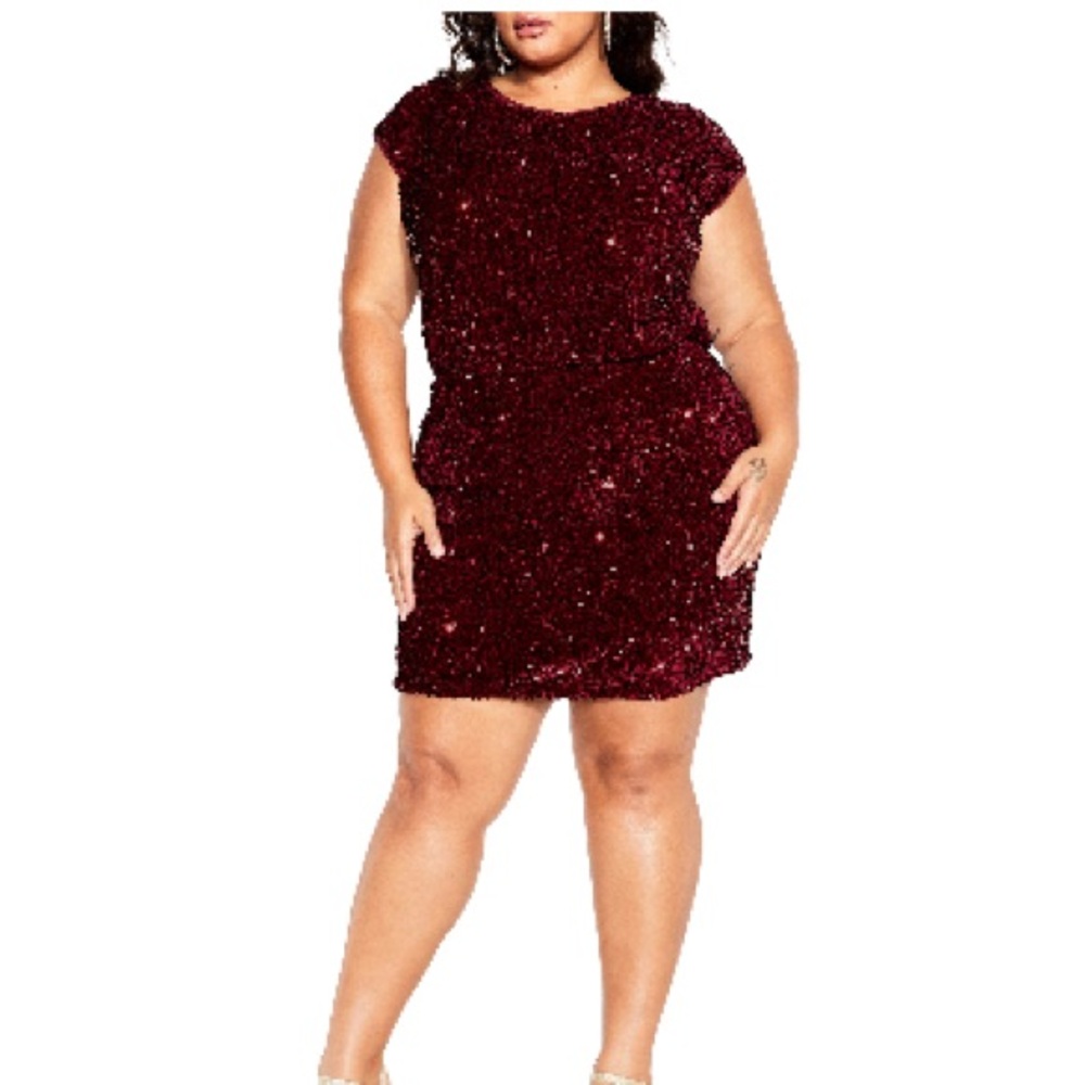 City Chic Brand Elegant Sequin Cocktail Dress 24W
